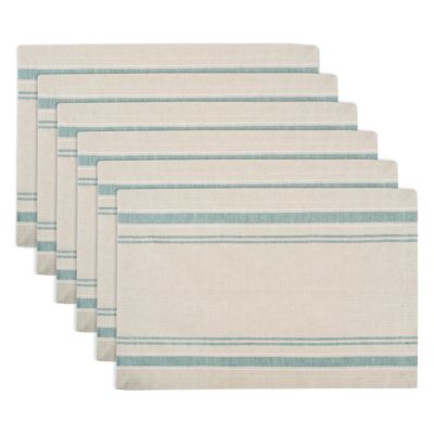 Zingz & Thingz French Striped Table Place Mat Set, 13 in. x 19 in., 6 pc.