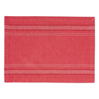 Image showing  Chambray French Striped Cotton Table Place Mats, 13 in. x 19 in., 6-Pack