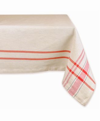 Image showing  Red French Striped Tablecloth