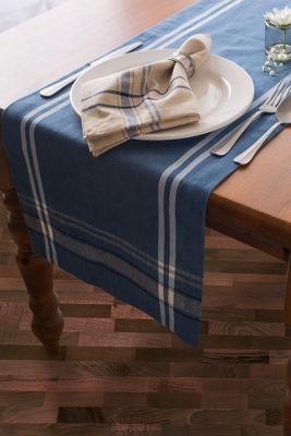 Image showing 5 th DII Chambray French Striped Table Runner, 1 in. W Hem, Compatible with Tables that Seat 4-8 People