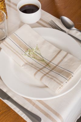 Image showing 2 th DII Chambray French Striped Table Runner, 1 in. W Hem, Compatible with Tables that Seat 4-8 People