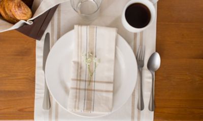 Image showing 5 th DII Chambray French Striped Table Runner, 1 in. W Hem, Compatible with Tables that Seat 4-8 People