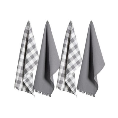 Zingz & Thingz Assorted Heavyweight Fringed Dish Towel Set, 4 pc.