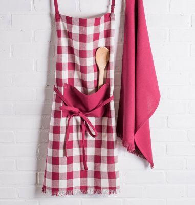 Image showing  Heavyweight Checkered Fringed Chef Apron