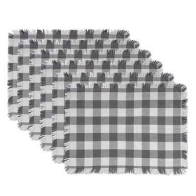 Zingz & Thingz Heavyweight Checkered Fringed Place Mat