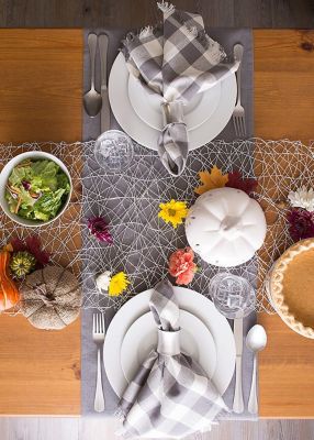 Image showing 5 th DII Solid Heavyweight Fringed Table Runner