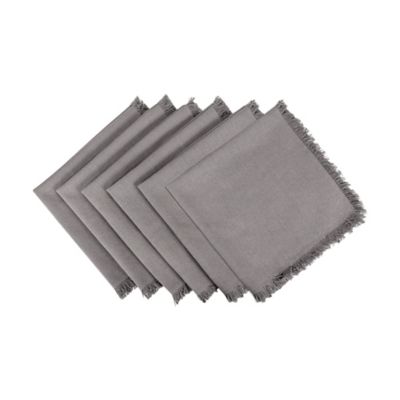 Zingz & Thingz Solid Heavyweight Fringed Napkins, 6 pc.