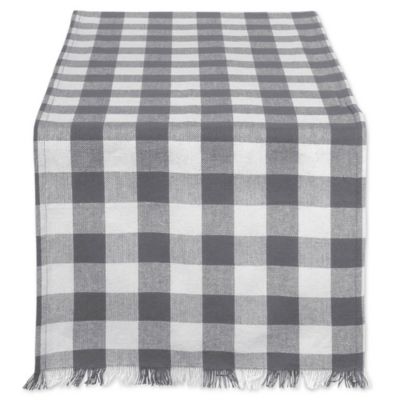 Zingz & Thingz Heavyweight Checkered Fringed Table Runner