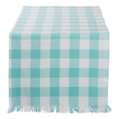 Design Imports Heavyweight Check Fringed Table Runner