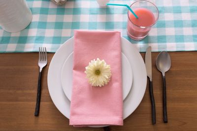 Image showing  Heavyweight Check Fringed Table Runner