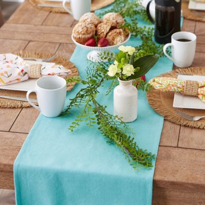 Image showing  Heavyweight Fringed Table Runner, 14 in. x 72 in., 1/2 in. Fringe, For Tables that Seat 4-6 People