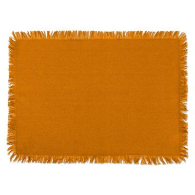 Image showing  Solid Heavyweight Fringed Cotton Place Mat, 13 in. x 19 in.