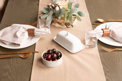 Image showing  Heavyweight Check Fringed Table Runner