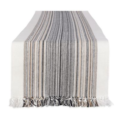 DII Striped Fringed Table Runner