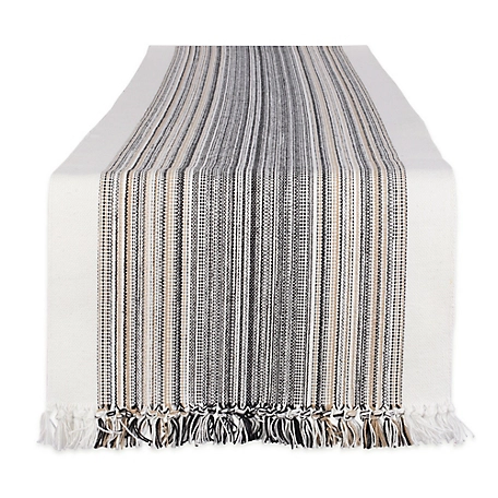 Zingz & Thingz Striped Fringed Table Runner