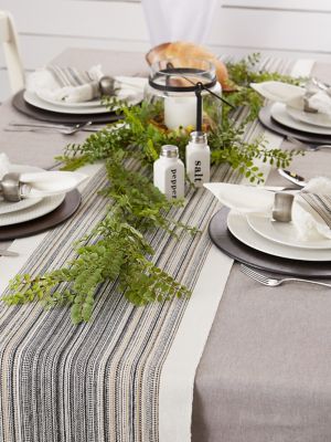Image showing  Striped Fringed Table Runner