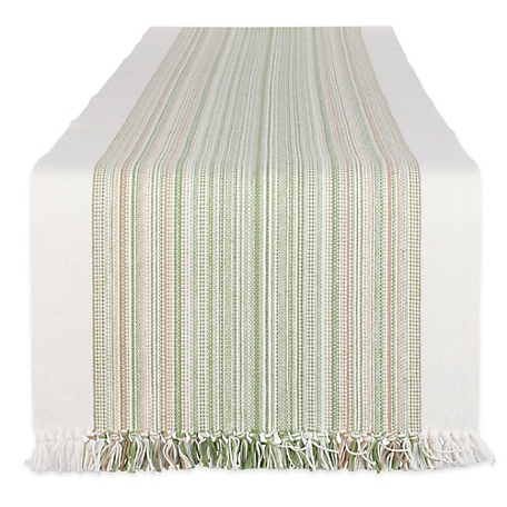 Zingz & Thingz Striped Fringed Table Runner