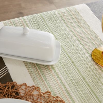 Image showing  Striped Fringed Table Runner