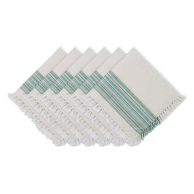 DII Fringed Striped Table Place Mat Tabletoppers, 6 pc.