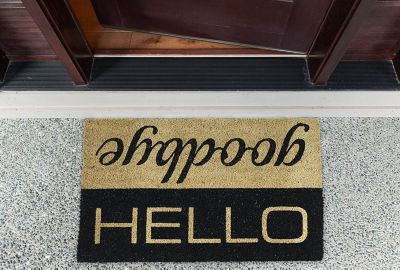 Image showing  Hello/Goodbye Natural Fiber Door Mat, 18 in. x 30 in.