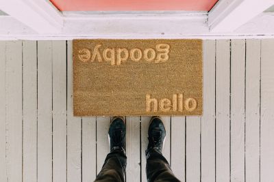 Image showing  Hello/Goodbye Engraved Doormat