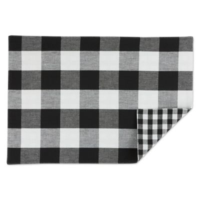 Image showing  Reversible Gingham/Buffalo Checkered Place Mat Set, 13 in. x 19 in.