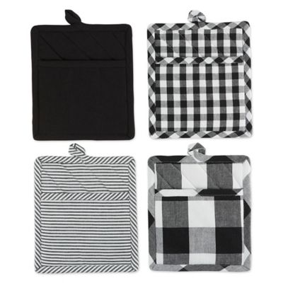 DII Pot Holder Set, Black/White