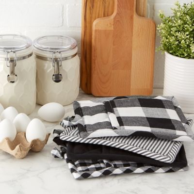 Image showing  Pot Holder Set, Black/White