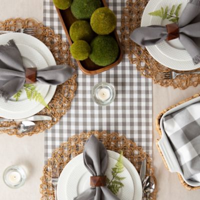Image showing 6 th DII Reversible Gingham/Buffalo Checkered Table Runner, For Tables that Seat 4-6 People