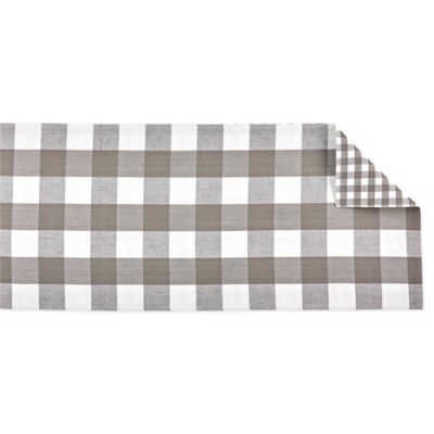 Image showing  Reversible Gingham/Buffalo Checkered Table Runner, For Tables that Seat 4-6 People