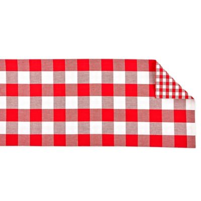 Image showing  Reversible Gingham/Buffalo Checkered Table Runner, For Tables that Seat 4-6 People