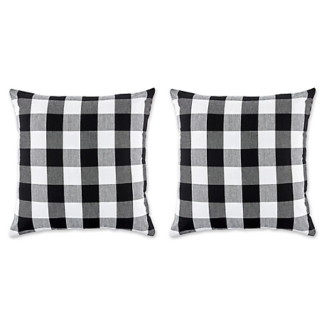 Zingz & Thingz Buffalo Checkered Pillow Cover, Black/White, 20 in. x 20 in.