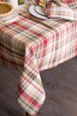 Image showing  Give Thanks Plaid Tablecloth