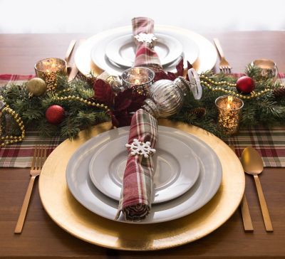 Image showing 10 th DII Give Thanks Plaid Table Runner