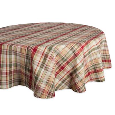 Zingz & Thingz Give Thanks Plaid Round Tablecloth