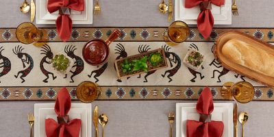 Image showing 8 th DII Kokopelli Tapestry Cotton Table Runner