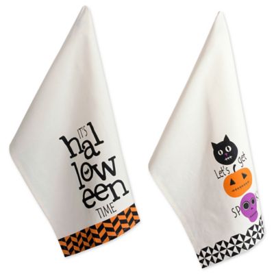 Zingz & Thingz Assorted All Hallows Eve Halloween Printed Dish Towel Set, 2 pc.