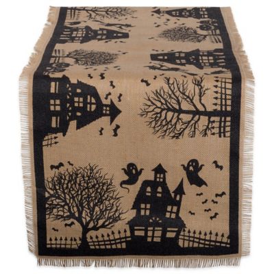 Zingz & Thingz Haunted House Burlap Table Runner