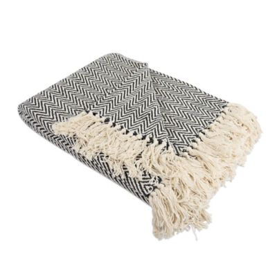 Zingz & Thingz Cotton Handloom Chevron Throw Blanket