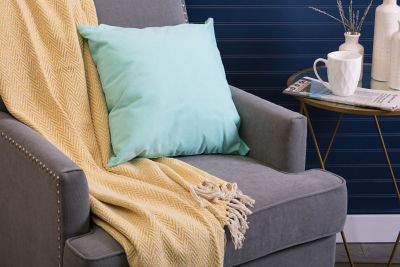 Image showing 3 th DII Cotton Handloom Chevron Throw Blanket, 50 in. x 60 in.
