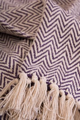 Image showing 3 th DII Cotton Handloom Chevron Throw Blanket, 50 in. x 60 in.