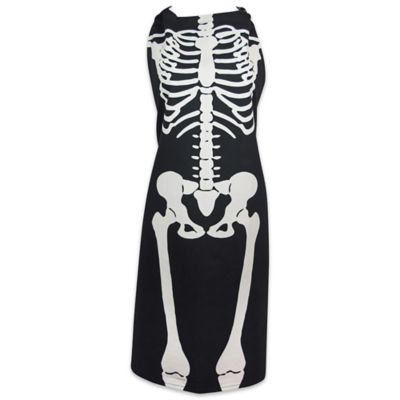 Image showing 5 th DII Skeleton Print Apron and Oven Mitt Kitchen Set, 28 in. x 35 in. Apron, 8 in. x 9 in. Pot Holder, 2 pc.