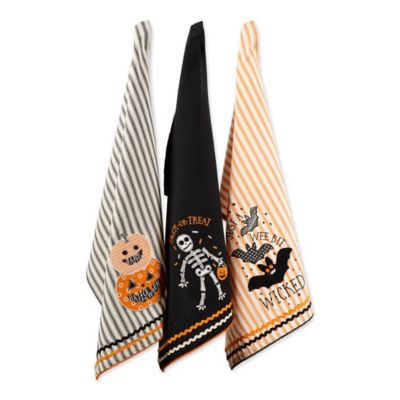 DII Halloween Happy Haunting Wicked Treats Dish Towel Set, 3 pc.