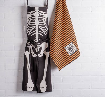 Image showing 6 th DII Skeleton Print Chef Apron, 28 in. x 32 in.