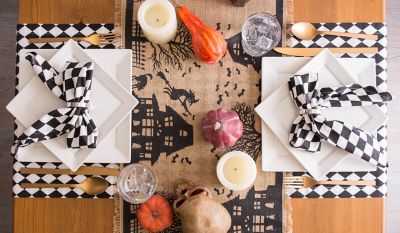 Image showing  Harlequin Print Table Runner, 14 in. x 108 in.