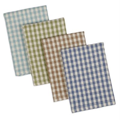 Zingz & Thingz Lakehouse Checkered Heavyweight Dishcloths, 4 pc.