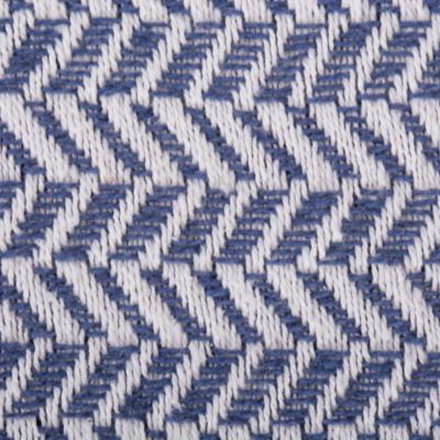 Image showing 6 th DII Cotton Herringbone Chevron Throw Blanket, 50 in. x 60 in., French Blue