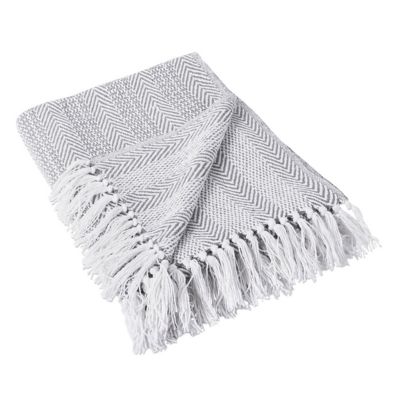 Zingz & Thingz Cotton Herringbone Striped Throw Blanket, 50 in. x 60 in.