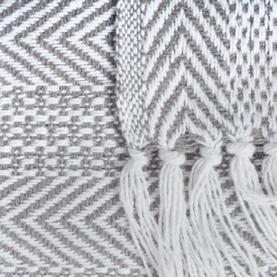 Image showing  Cotton Herringbone Striped Throw Blanket, 50 in. x 60 in.