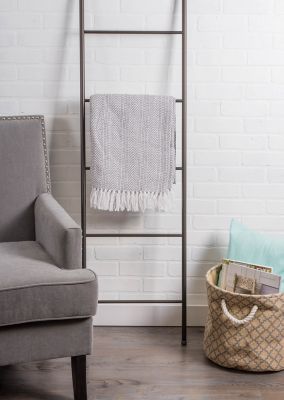 Image showing  Cotton Herringbone Striped Throw Blanket, 50 in. x 60 in.